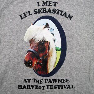 NEW "I Met Li'l Sebastian" Heather Gray T-Shirt NBC Parks & Recreation S